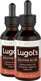 Carlyle Lugols Yoduro De Potasio Yodo Paquete Doble Solución Yodo 2oz Sin Sabor Con 59 Ml Cada Uno De Solución De Yoduro De Potasio Agua Destilada 94% Yoduro De Potasio Usp 4% Y Yodo 2%