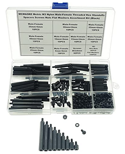 Separadores Hexagonales Roscados De Nailon Mcmaske M3, Kit T