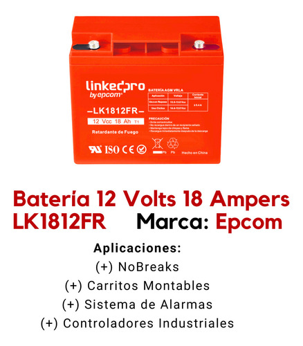 Bateria Pila Sellada Agm Solar 12v 18ah Panel Solar Ciclo Profundo 12 Volts Ampers