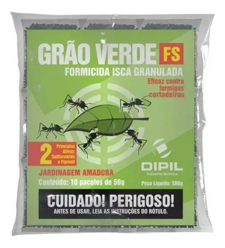 Formicida Dipil Grão Verde Herbicida Isca Granulada 10x50g