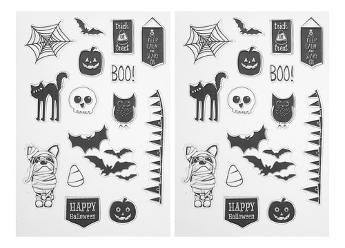 Sellos De Silicona Para Tarjetas Con Sello De Halloween, 2 U