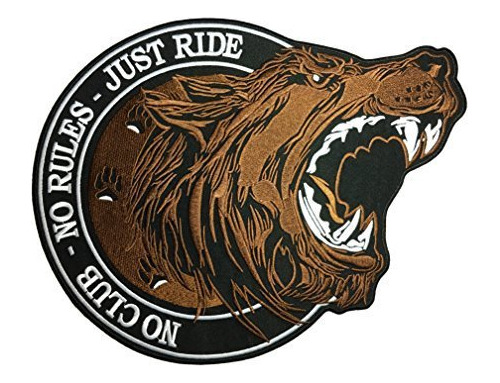 Gran Tamaño Papapatch No Club Rul Just Ride Lone Wolf Biker