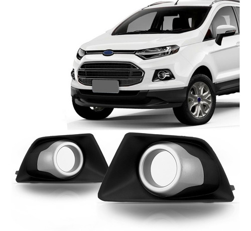 Grade Moldura Milha Ecosport 2013 14 15 16 17 Cinza Com Furo