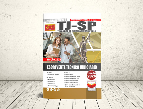 Apostila Completa Tj Sp 2025 - Escrevente Técnico Judiciário Do Tribunal De Justiça De São Paulo + Caderno De Questões + Provas Anteriores - Editora Decisão