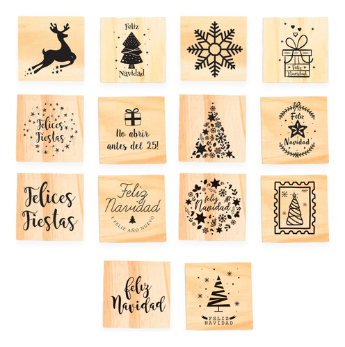 Sellos Decorativos Navideños Navidad 5x5 Cm Papel Y Tela 