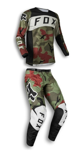 Conjunto Fox 180 Bnkr Camo Vmbn Original Mx Atv Utv Dompa 