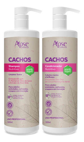 Shampoo E Condicionador Profissional Apse Cachos Nutritivos