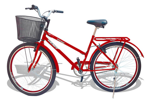 Bicicleta Aro 26 Wendy Modelo Poti Com Cesta Cores Cor Vermelho