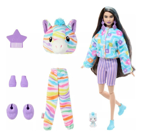 Muñeca Barbie Cutie Reveal Color Wow Cebra