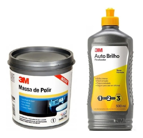 Kit 3m Massa De Polir + 3m Auto Brilho