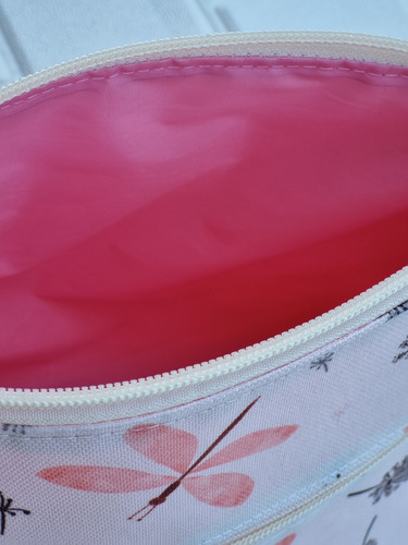 Neceser Con Bolsillo Libélulas Rosa