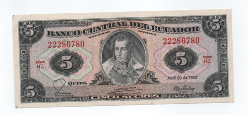 Ecuador 5 Sucres 1983