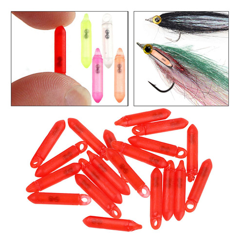 20 Piezas Catadros De Pesca Accesorios De Pesca Tackle Rojo