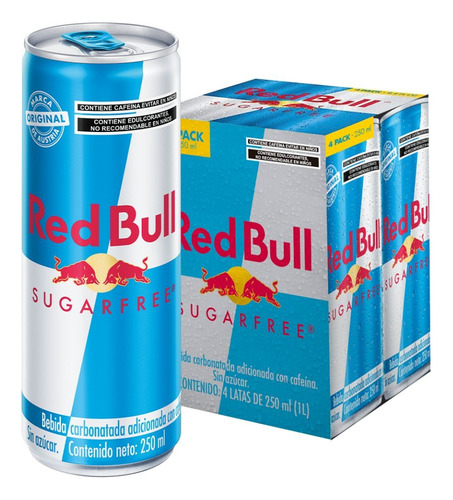 Red Bull Sugar Free Energy Drink, 250 Ml, 4 Latas