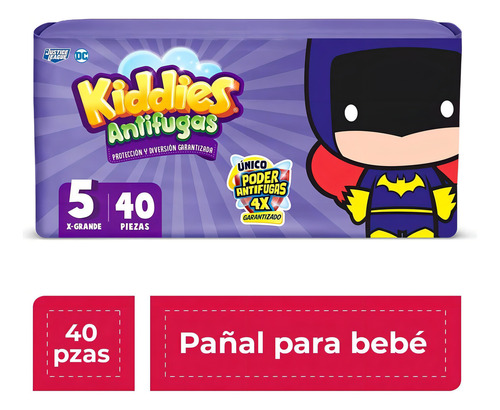 Pañales Kiddies Antifugas Etapa 5 Unisex 40 Piezas