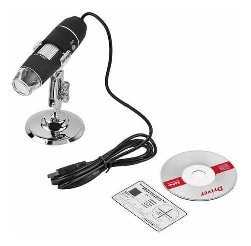 Microscopio digital USB con zoom 1000x, cámara profesional de 2.0 megapíxeles, color negro