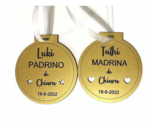 Medallas Bautismo Padrino Madrina