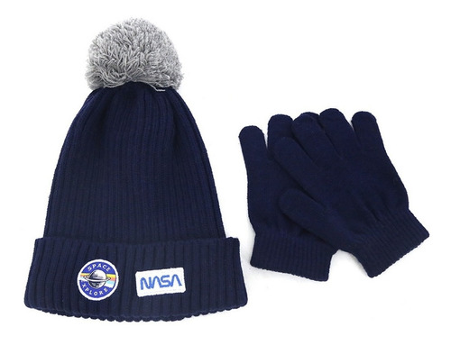 Set Gorro Y Guantes Niños Kit Invierno Nasa Ar1 13927 Ellobo