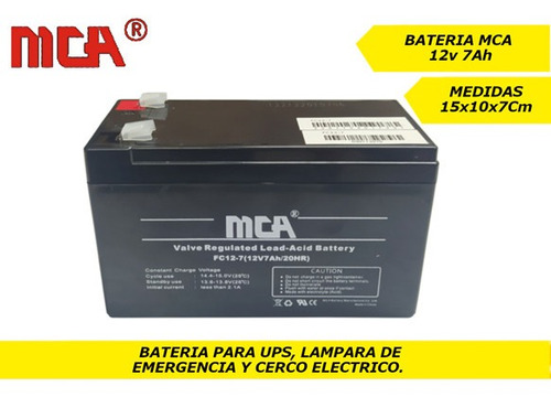 Batería 12v 7ah Mca