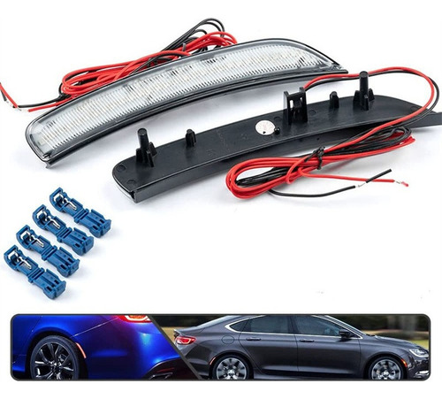 Cc2 Piezas De Luz Lateral Led Roja 2015-2017 For Chrysler