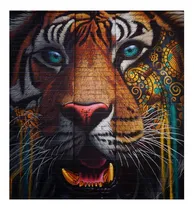 Comprar Vinilo 60x60cm Tigre Grafiti En Pared Diseño Color Arte