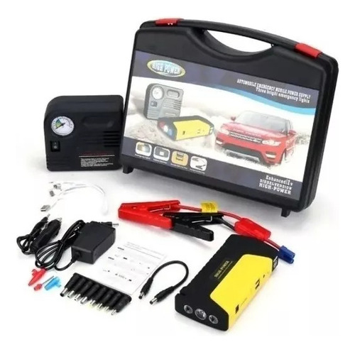 Iniciador Bateria Carro Moto Kit Compresor Repuesto Estuche