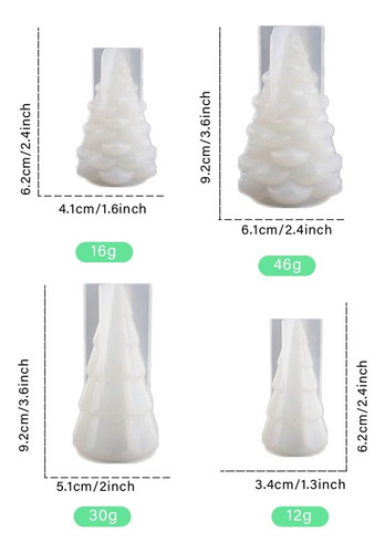 Molde De Resina De Silicona 3d Para Árbol De Navidad 2 Pieza