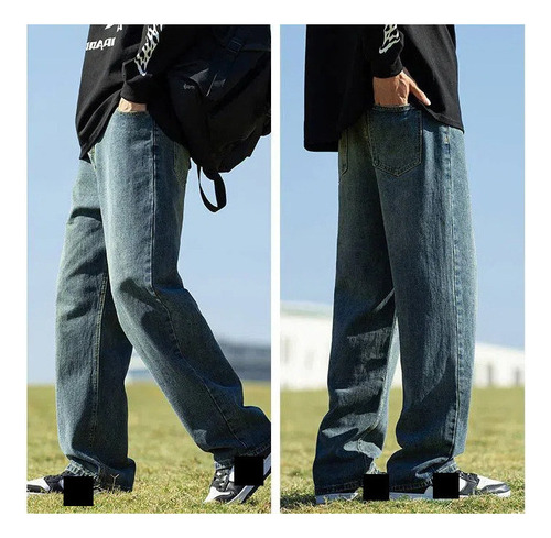Bolso Jeans Pantalón Ancho Corte Recto Carpintero Unisex