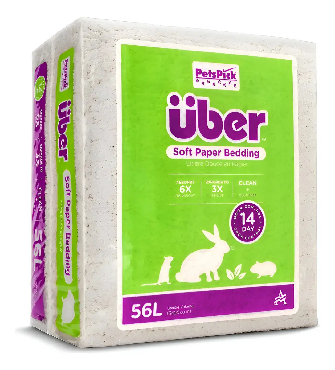 Cama Sustrato Papel Petspick Über Super Absorbente Antiolores 56 L Blanco