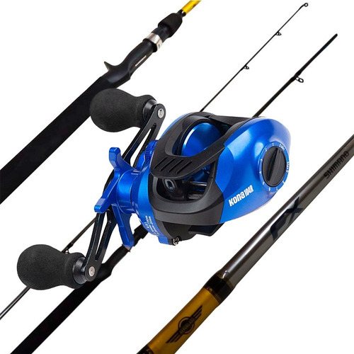 Combo Baitcasting Shimano Profesional Caña Reel Multiseñuelo