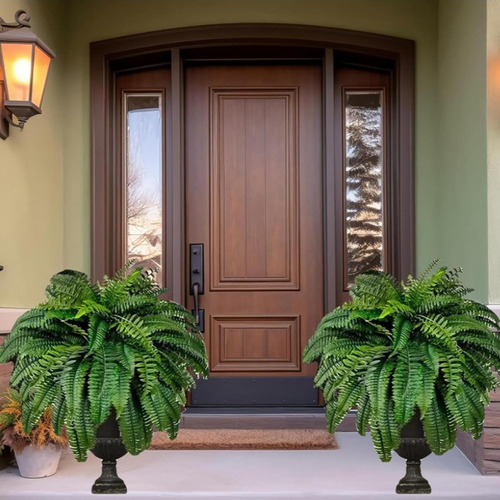 Plantas Artificiales Helecho Boston Hierba Decorativa 2 Unid