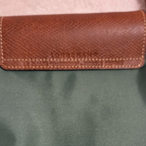 Bolsa Longchamp Le Pliage Verde Eucalipto Grande Verde Lisa Ouro Marrom