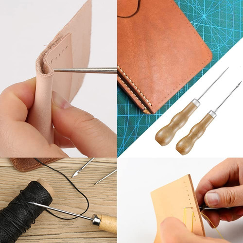 Kit De Costura Para Manualidades De Cuero, Hilo Encerado