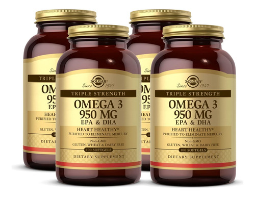 Solgar Omega 3 De Fuerza Triple 950 Mg 400 Capsulas