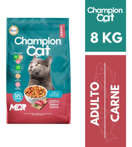 Champion Cat Carne 8 Kg | Distribuidora Mdr