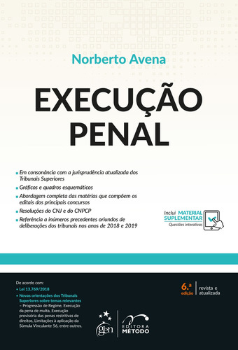 Execução Penal, de Avena, Norberto. Editora Forense Ltda., capa mole em português, 2019