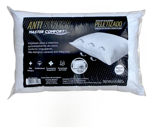 Travesseiro Anti Stress Fio De Carbono Peletizado Lavável