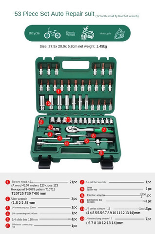 Juego De 53 Herramientas Para Reparación De Automóviles