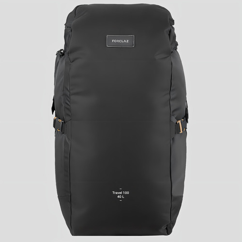 Mochila passeio Forclaz Travel100 cor preto design lisa 40L