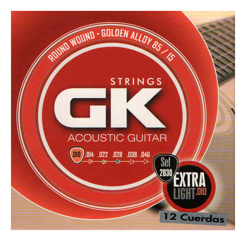 Encordado Guitarra Acustica Gk 2030 010/046 12 Cuerdas Prm