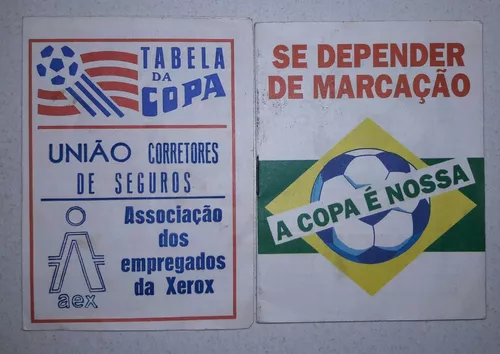 2 Antigas Tabelas da Copa do Mundo - EUA 1994 - Sendo uma