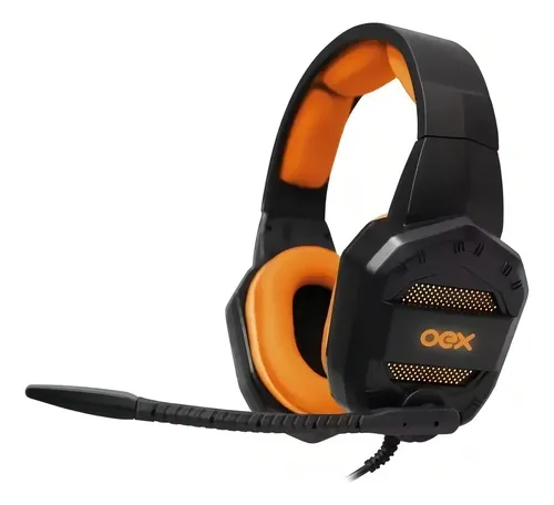 Headset OEX Gaming Conquest HS406 Over-ear Preto Laranja 3.6m com
