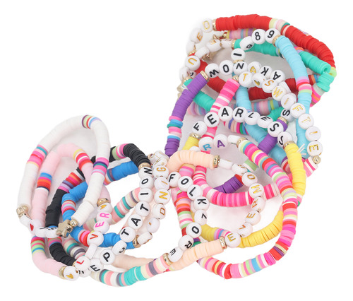 Pulsera Bohemia Con Cuentas, 14 Unidades, Cómoda, Elástica Y