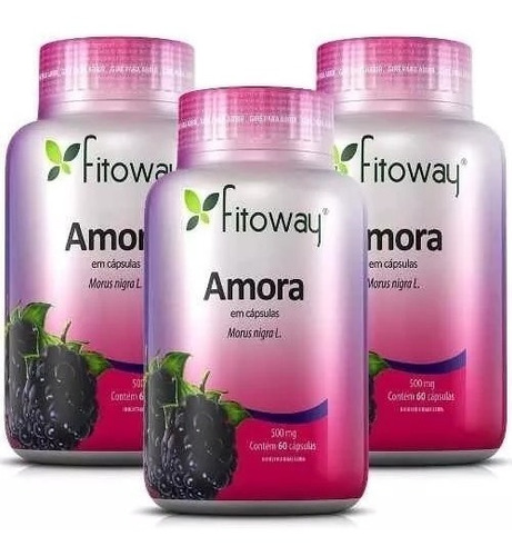 Imagem 1 de 2 de Amora Miura 500mg - Controle Da Menopausa Fitoway 3x60 Caps