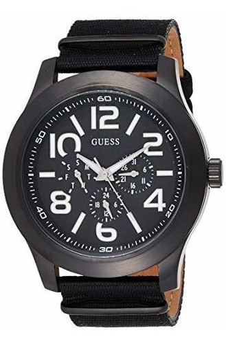 W11623g1 Guess Rugged Black Fabric Cronografo Reloj Para Hom