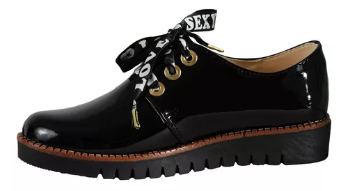 Zapatos Agujeta Negro Charol Escolar Niñas | Envío