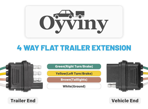 Oyviny 4 Pin Remolque Extensión 12 Pulgadas, Remolque Cab...