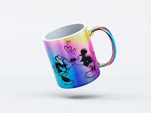 Taza Tornasol Premium Mickey Y Minnie 