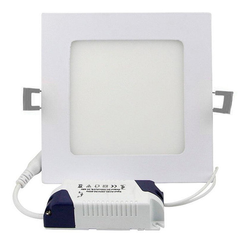 Panel Plafón Led Embutir 6w Cuadrado Luz Cálida 12 X 12 Cm 