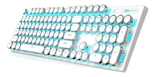 Teclado de máquina de escribir retro, 83 teclas Bluetooth 5.0 Brillo  ajustable Estilo de máquina de EOTVIA No